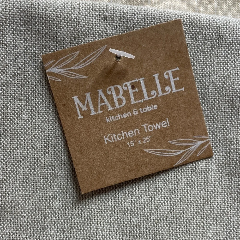 Inspirational Kitchen Towel Set - White and Tan Set of Four